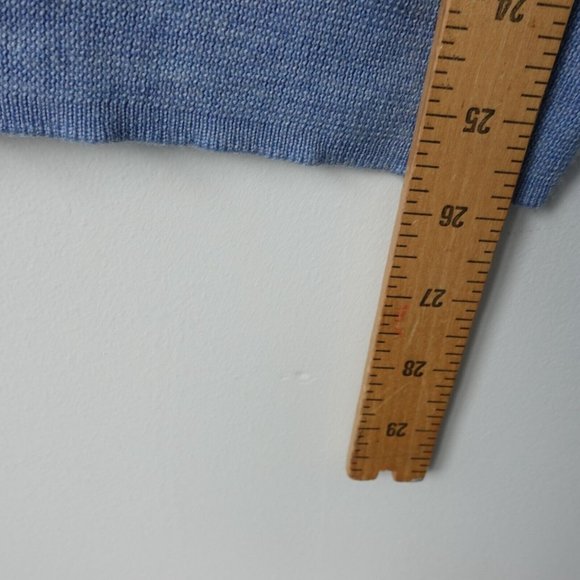 Calvin Klein Sweater Mens Large Blue Wool V Neck Pullover Casual Italian Merino - Picture 4 of 13